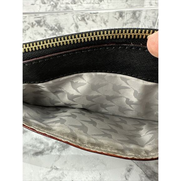 LO & SONS Saffiano Wristlet Pouch Wallet Phone Case Black Leather - Picture 8 of 12